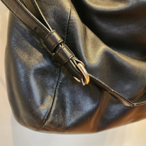 Coach Purse Black Leather Large Kristin Hobo Handbag #14769 Tote Size 17" Slouch - Picture 11 of 13